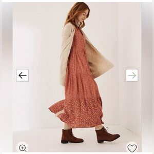 Fat Face Maye Sunshine Mauve Ditsy Floral Long Sleeve Prairie Dress Size 10